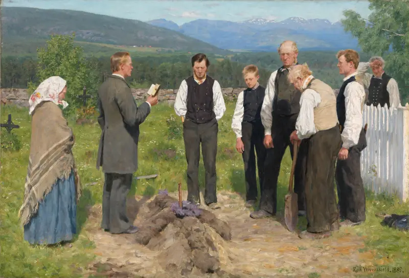 Peasant Burial av Erik Werenskiold