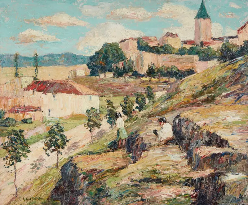 A Bright Day, Spain (Segovia) av Ernest Lawson