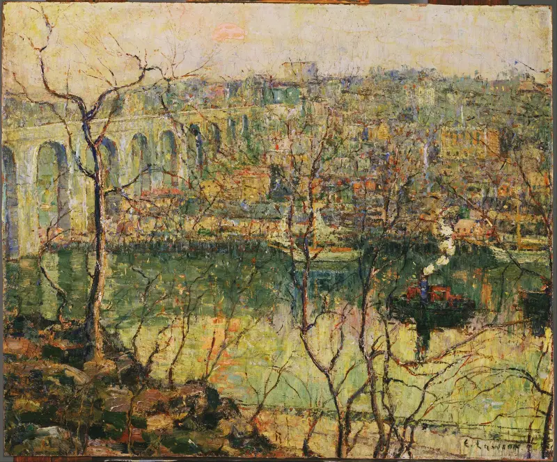 Hohe Brücke, früher Mond von Ernest Lawson
