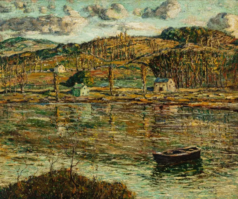 Sonnenlicht auf dem Harlem River von Ernest Lawson