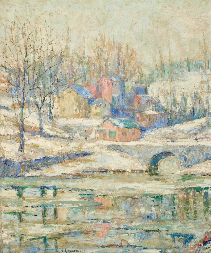 Tibbett's Creek – Winter von Ernest Lawson