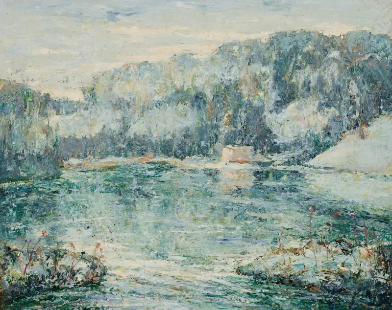 Winter, Spuyten Duyvil av Ernest Lawson