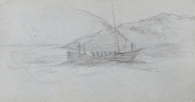 Seascape and Figure av Ernest Meissonier