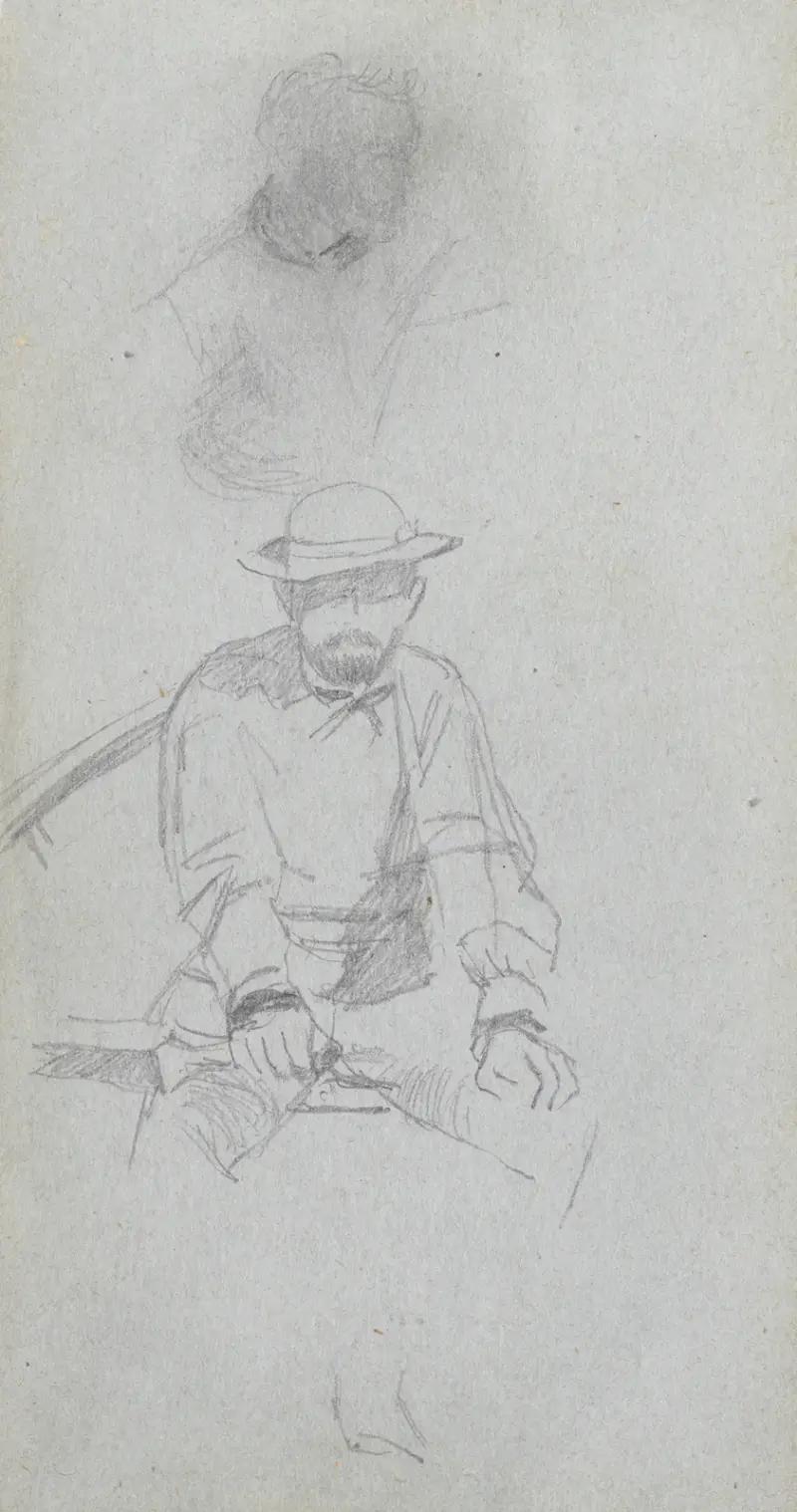 Sittande mansfigur och figur i profil av Ernest Meissonier