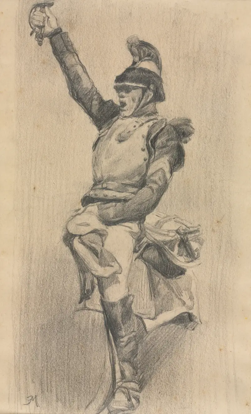Soldier with Upraised Arm av Ernest Meissonier