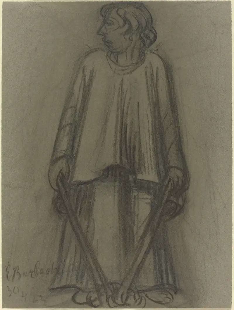 Stehende Figur mit erloschenen Fackeln von Ernst Barlach