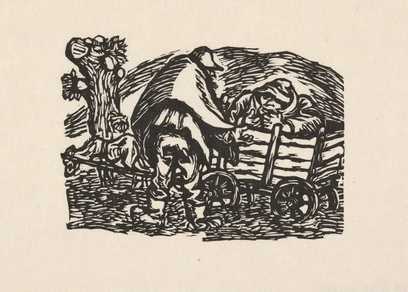 Dva sedláci a vůz, Ernst Barlach