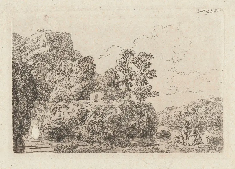 Mountainous landscape av Christian Wilhelm Ernst Dietrich