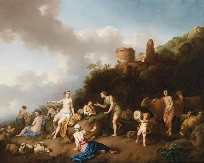 Herdedikt med Diana och hennes nymfer av Christian Wilhelm Ernst Dietrich