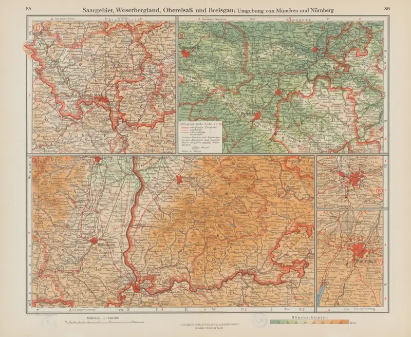 Saargebiet, Weserbergland, Oberelsass och Breisgau, omgivningarna runt München och Nürnberg av Ernst Friedrich