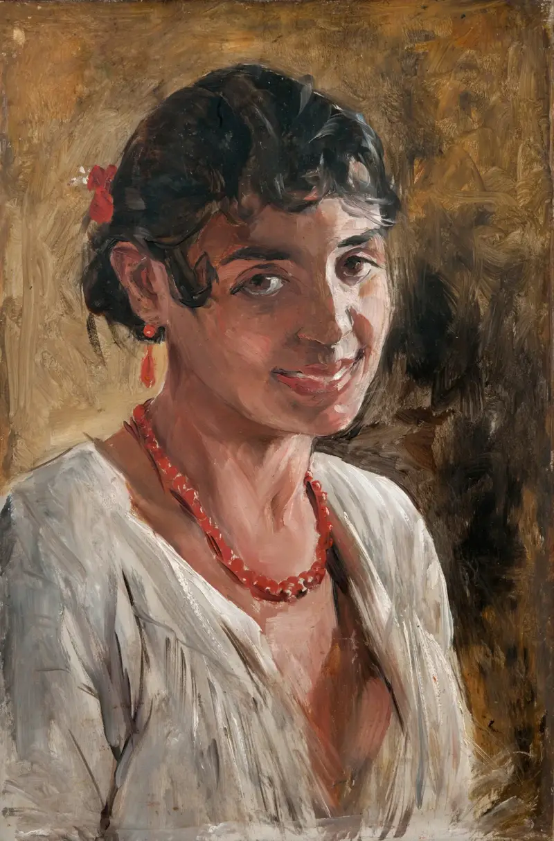 Usměvavá španělská dívka, studie, Ernst Josephson