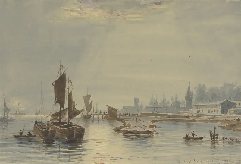 Vid hamnen i Mainz av Friedrich Ernst Morgenstern
