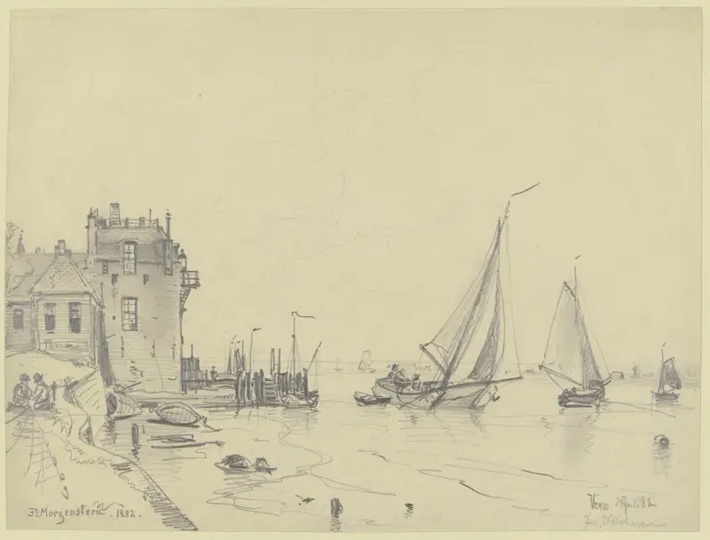 Hamn i Veere på Walcheren av Friedrich Ernst Morgenstern