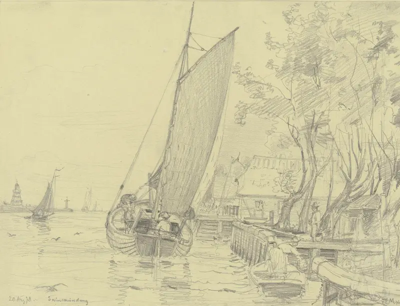 Hamnen i Swinemünde av Friedrich Ernst Morgenstern