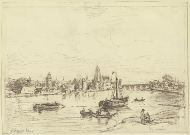 Vy över Frankfurt av Friedrich Ernst Morgenstern