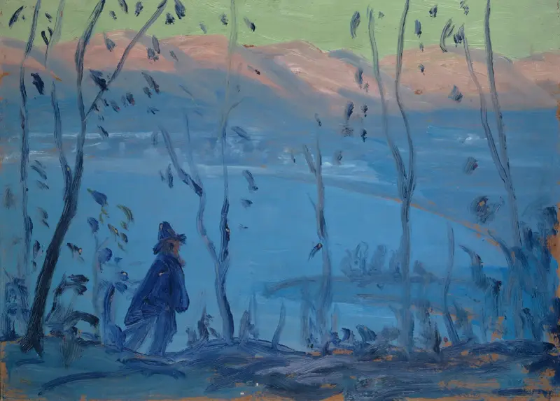 Abendspaziergang über einem südlichen See von Ernst Schiess