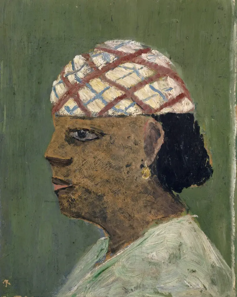 Huvud av en kvinna från Sudan av Ernst Schiess