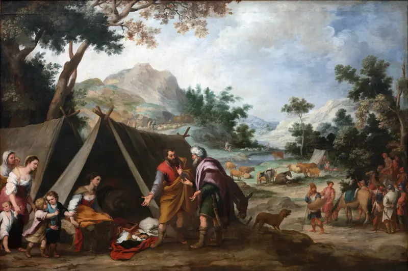 Laban söker efter sina stulna husgudar av Bartolomé Estebán Murillo