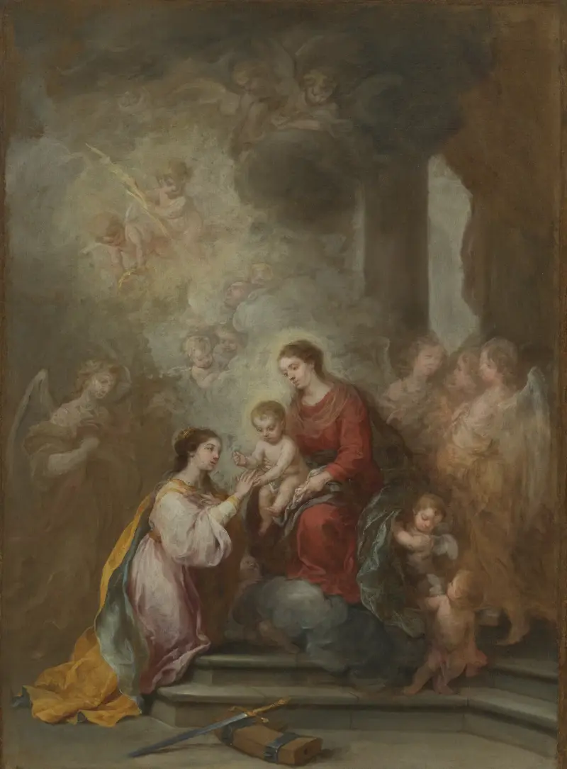 Die mystische Vermählung der heiligen Katharina von Bartolomé Estebán Murillo