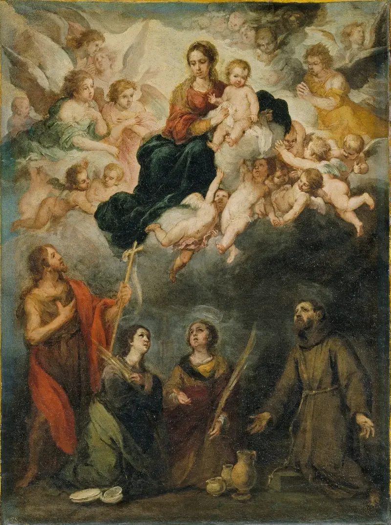 The Virgin and Child with Saints av Bartolomé Estebán Murillo