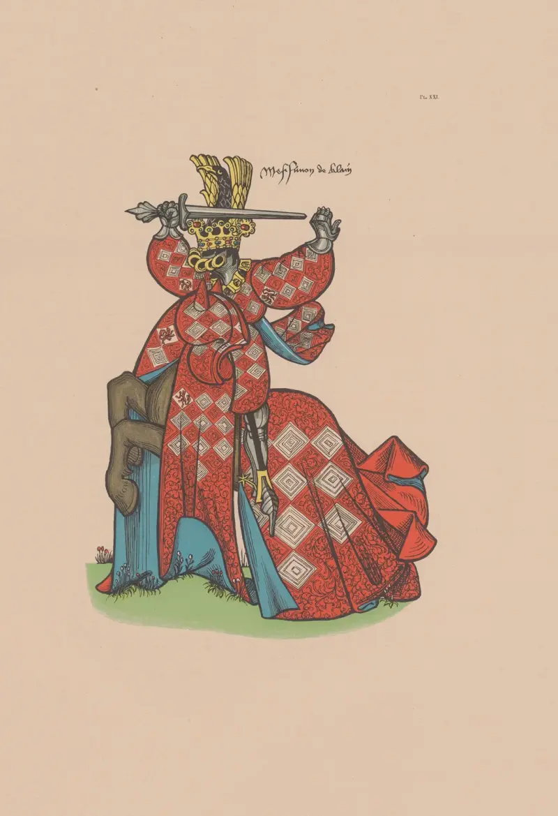Ancien armorial équestre de la Toison d’or et de l’Europe au 15e siècle Pl.017 av Berger-Levrault et Cie