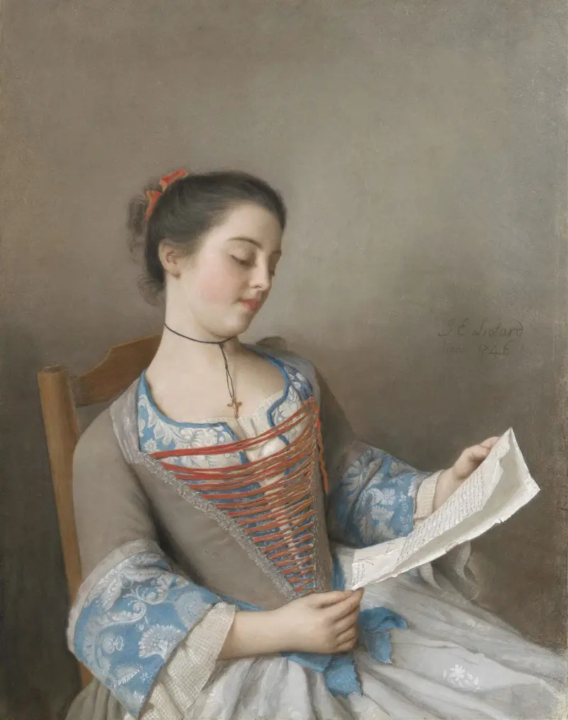 Konstnärens systerdotter, Marianne Lavergne, känd som 'Läserskan' av Jean-Etienne Liotard