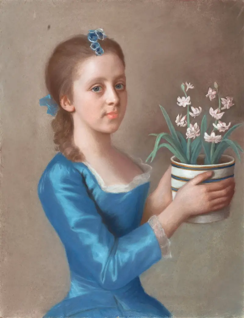 Junge Frau mit einem Hyazinthentopf von Jean-Etienne Liotard