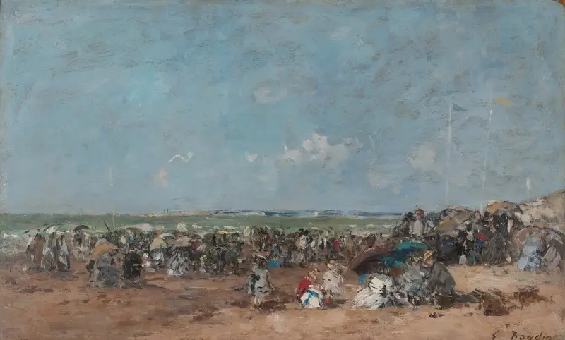Pláž v Trouville, Eugène Boudin