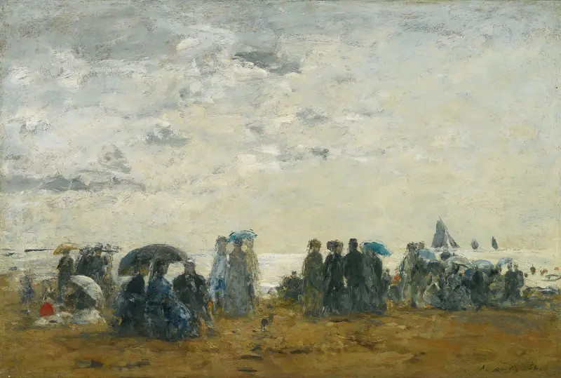Scène De Plage À Trouville av Eugène Boudin