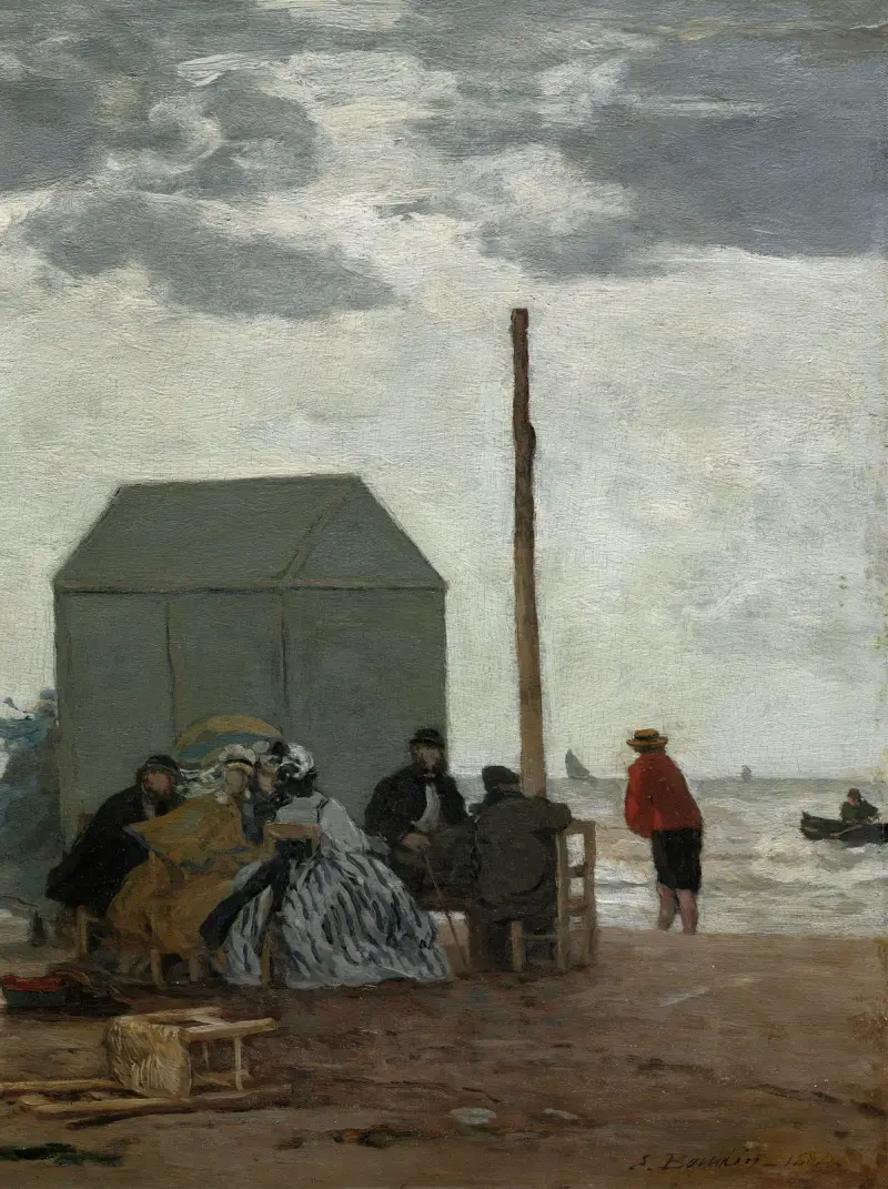 Der Strand von Deauville von Eugène Boudin