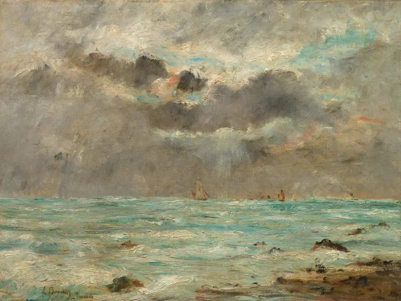 The Coast at Trouville av Eugène Boudin
