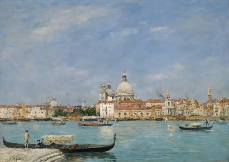 Venedig, Santa Maria della Salute från San Giorgio av Eugène Boudin
