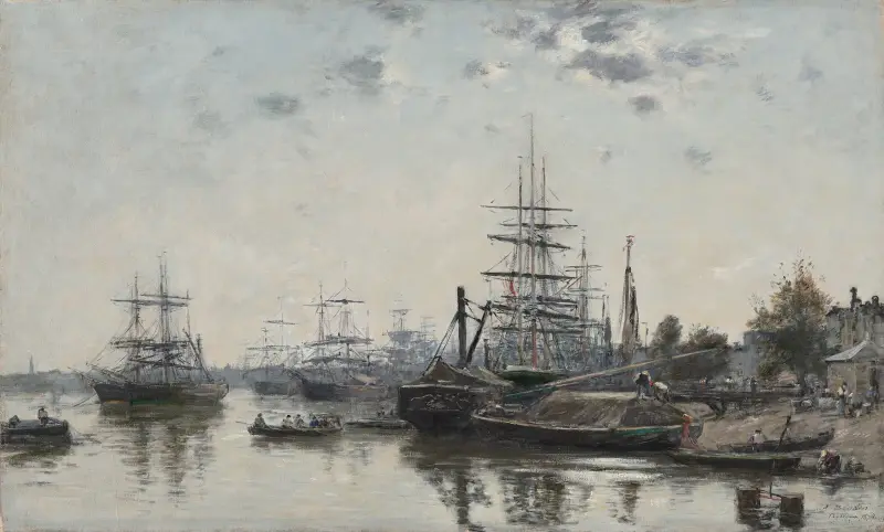 Vy över Bordeaux från Quai des Chartrons av Eugène Boudin