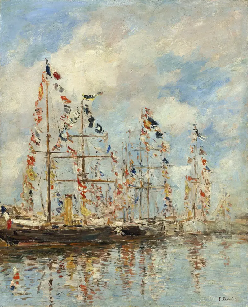 Yacht Basin at Trouville-Deauville av Eugène Boudin