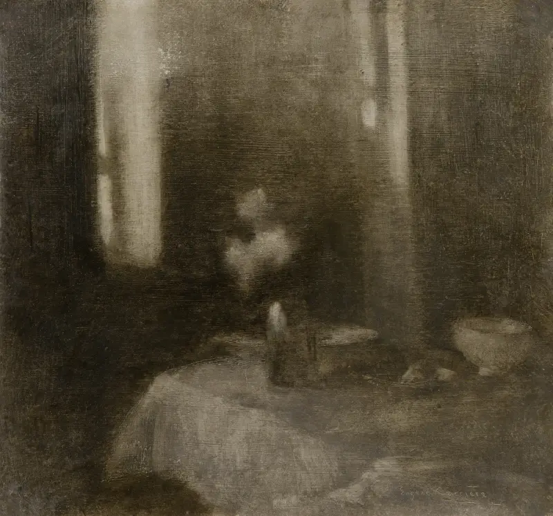 Wnętrze z wazonem, Eugène Carriere