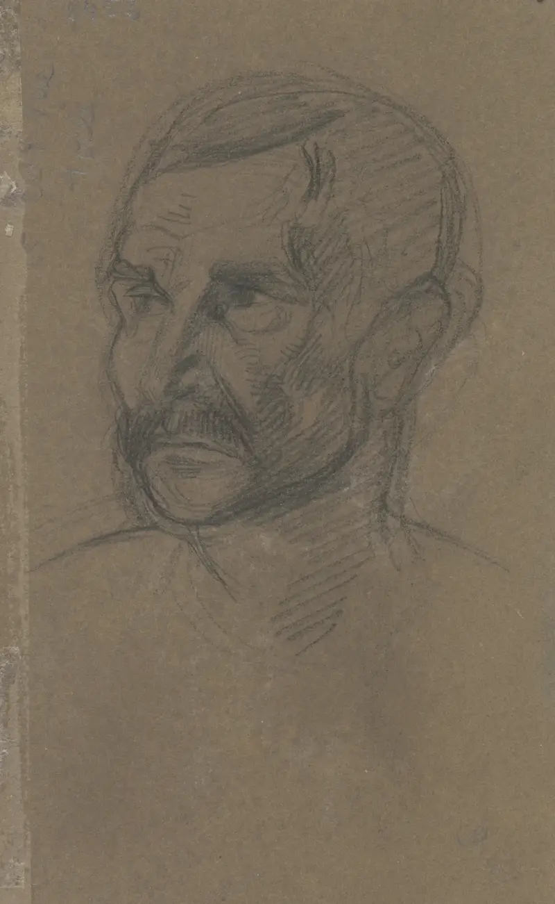 Ein Männerkopf von Eugène Delacroix