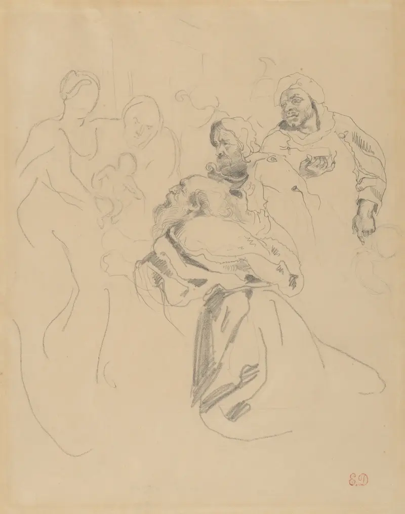 Konungarnas tillbedjan, efter Rubens av Eugène Delacroix