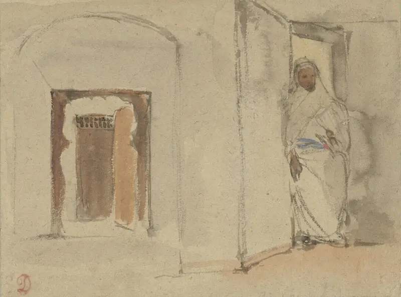 Arab framför sitt hus av Eugène Delacroix