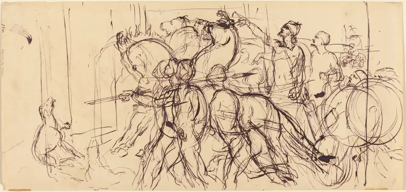 Charioteers – nr 2 av Eugène Delacroix