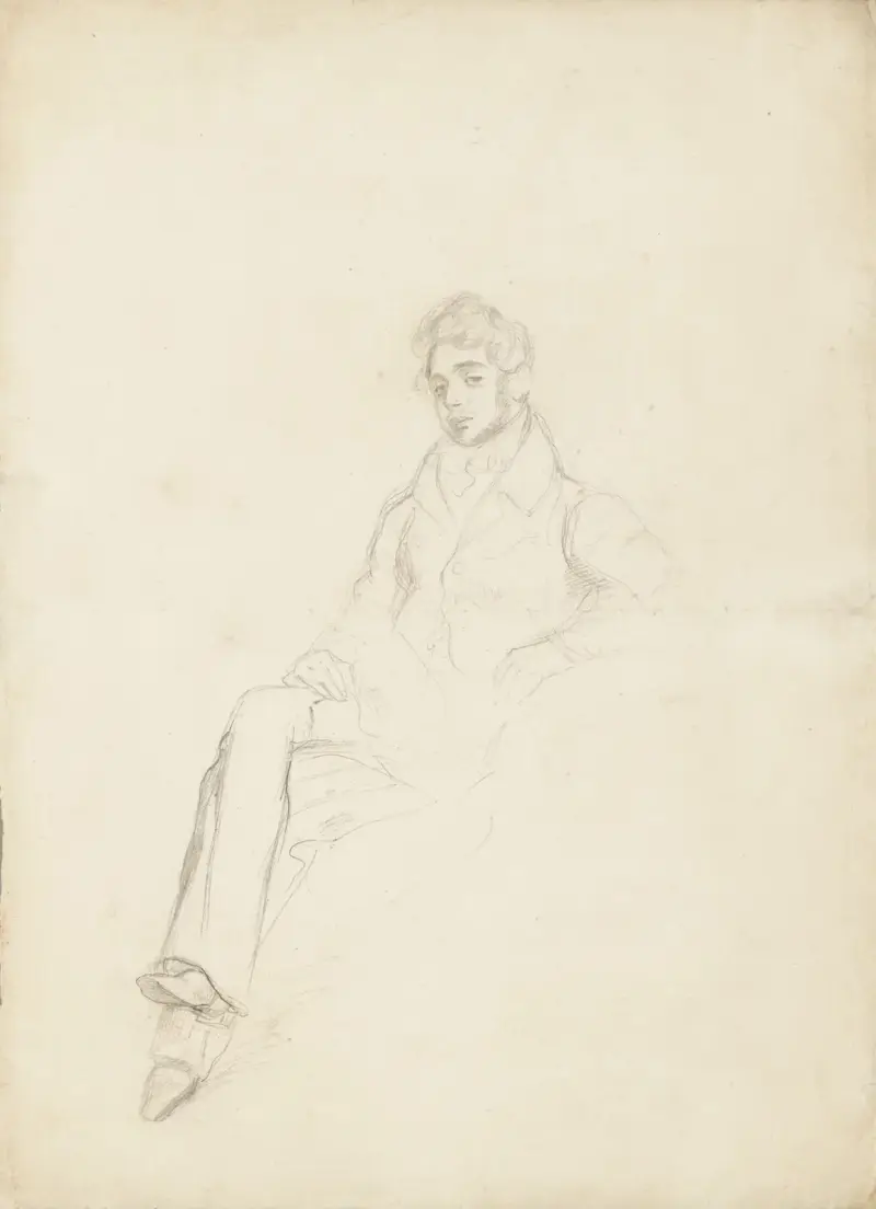 Studie till porträtt av greve Demidoff av Eugène Delacroix