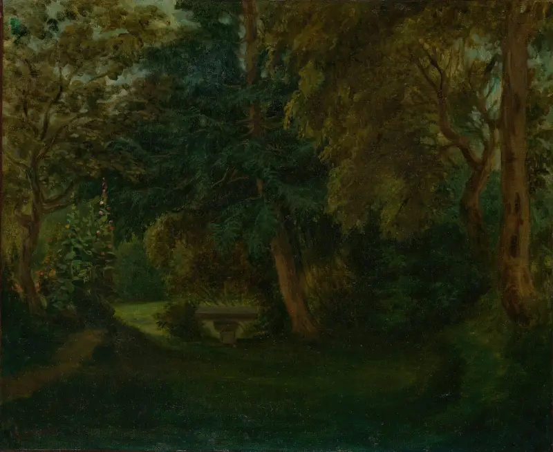 George Sands trädgård i Nohant av Eugène Delacroix