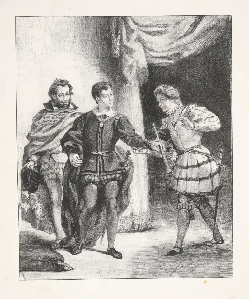 Hamlet und Guildenstern (Akt III, Szene ii) von Eugène Delacroix
