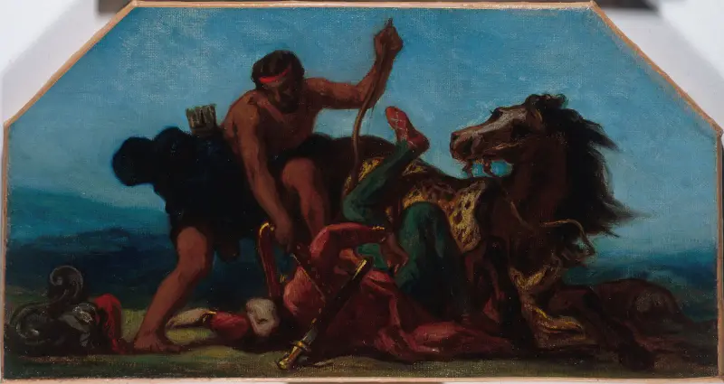 Herkules als Sieger über Hippolyte, Königin der Amazonen von Eugène Delacroix