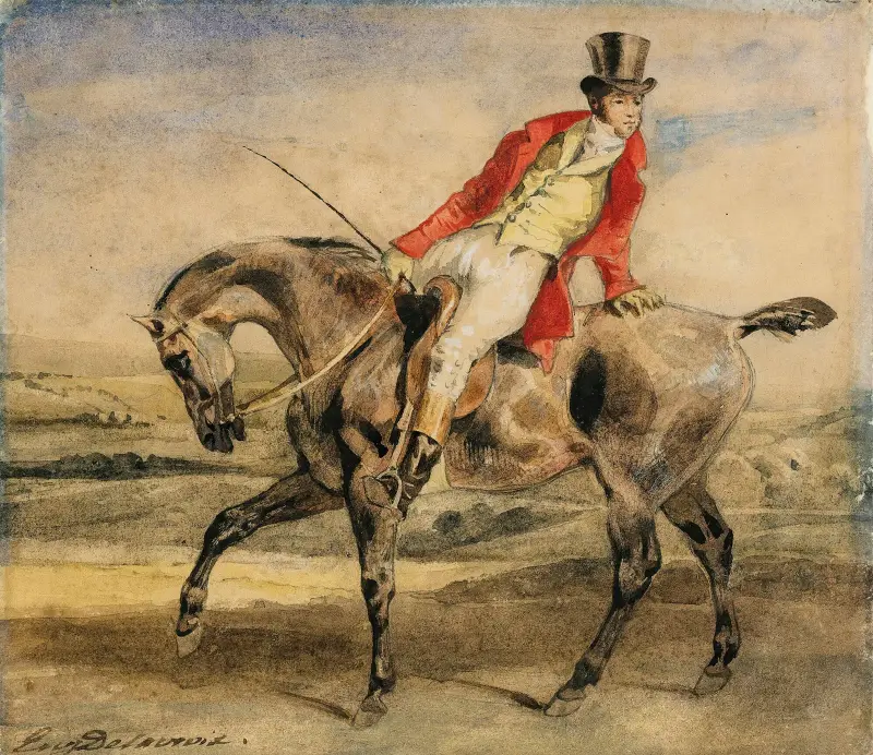Jezdec v červeném kabátci, Eugène Delacroix