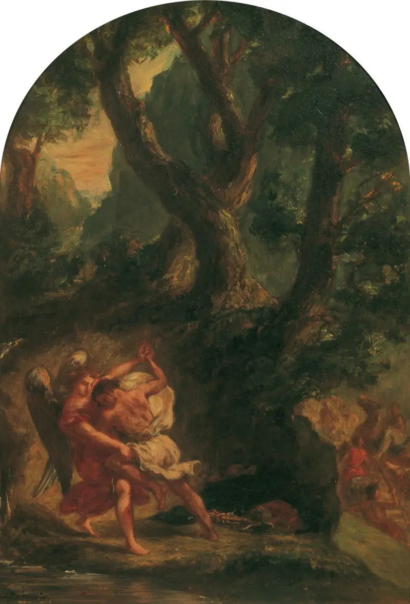 Jacob zápasí s andělem, Eugène Delacroix