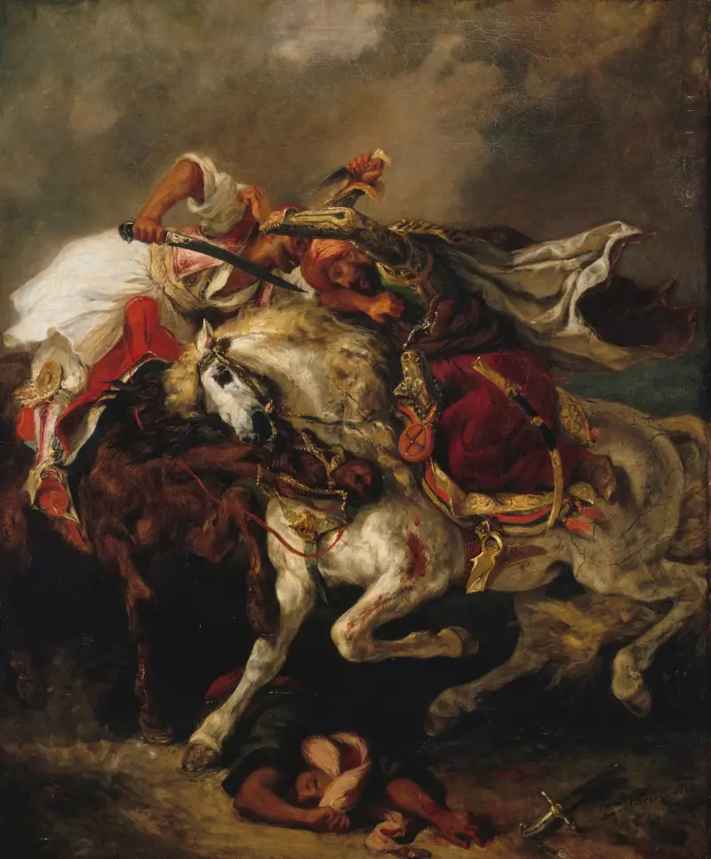 Der Kampf zwischen Giaur und Pascha von Eugène Delacroix