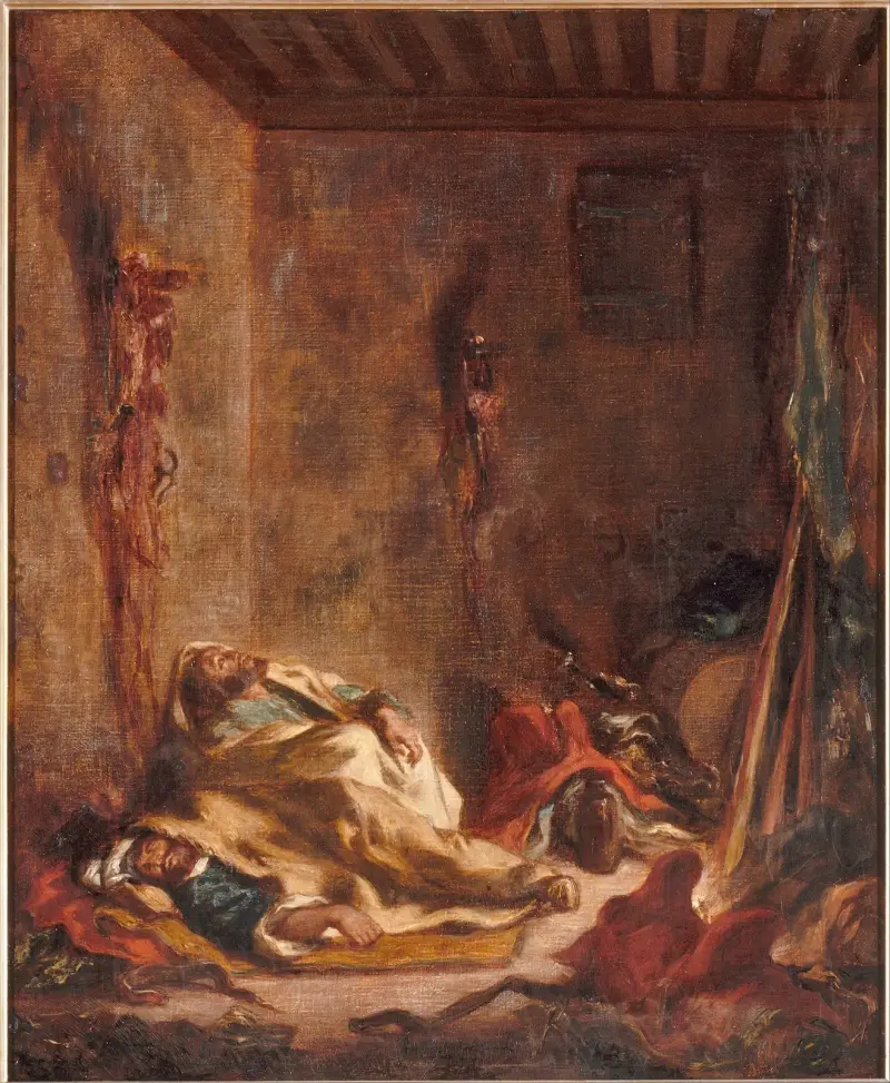 Le corps de garde à Meknès av Eugène Delacroix