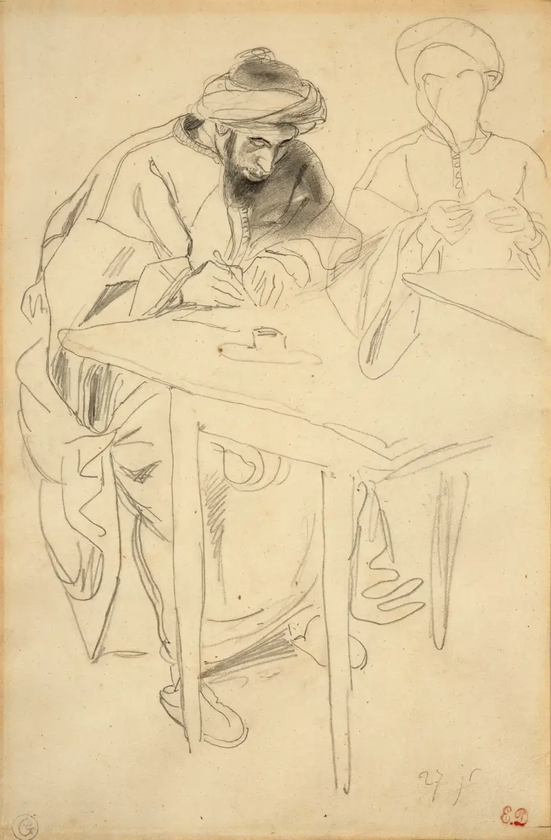 Le Taleb, Moroccan scholar writing av Eugène Delacroix
