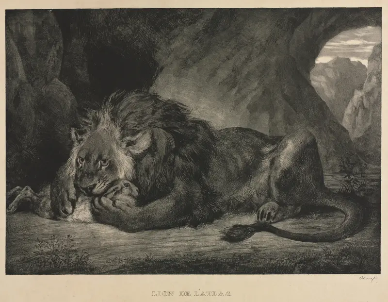 Lejonet i Atlasbergen av Eugène Delacroix