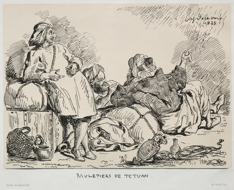 Mulåsnedrivare i Tétouan av Eugène Delacroix